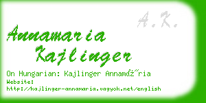 annamaria kajlinger business card